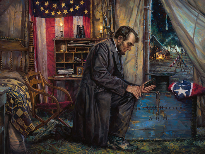 Nowhere Else to Go - Lincoln at Antietam (20x16) – Nathan Greene Art